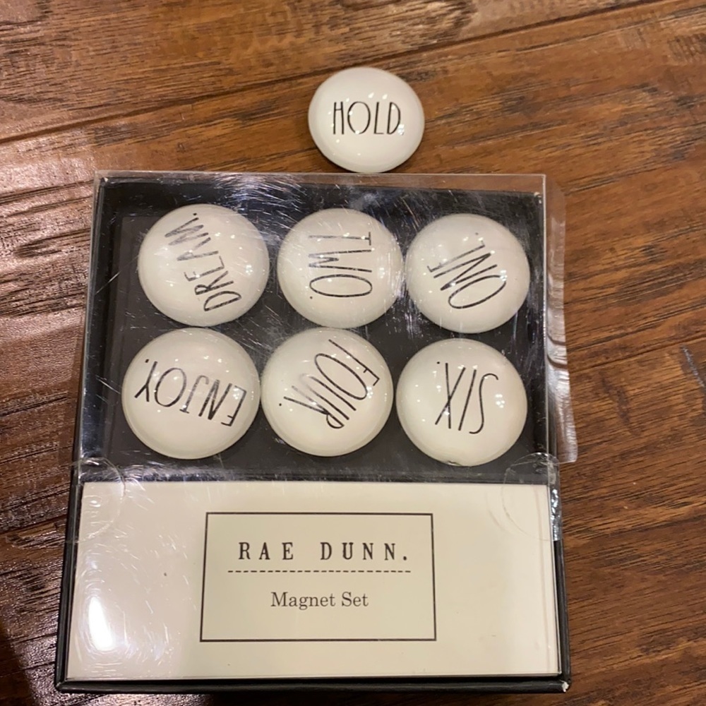 Rae Dunn  Glass Dome Magnet Set of 7 Enjoy hold dream one two four six